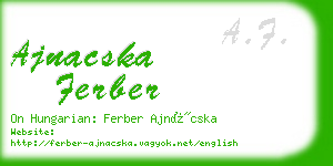 ajnacska ferber business card